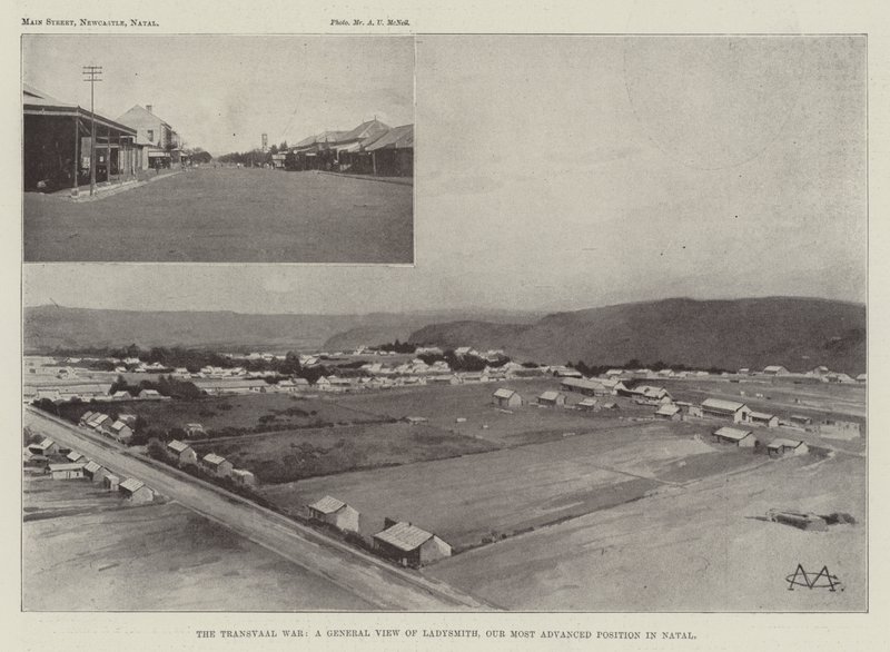 De Transvaal Oorlog, een Algemeen Uitzicht op Ladysmith, Onze Meest Geavanceerde Positie in Natal door Charles Auguste Loye
