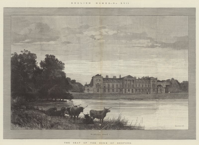 Woburn Abbey, de zetel van de hertog van Bedford door Charles Auguste Loye