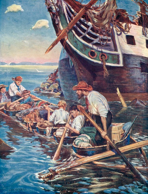 Illustratie voor De Zwitserse Familie Robinson door Charles Daniel Ward