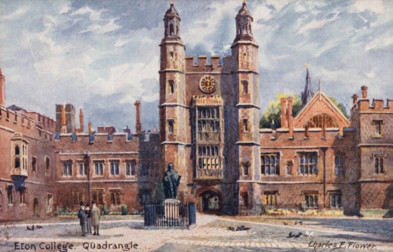 Eton College, Binnenplaats door Charles Edwin Flower