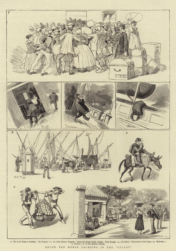 Wereldreis Zeilen in de Ceylon door Charles Edwin Fripp