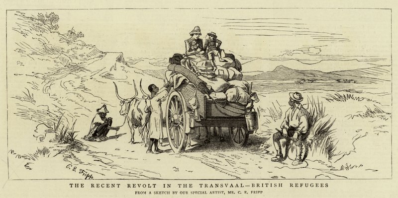 De recente opstand in de Transvaal, Britse vluchtelingen door Charles Edwin Fripp