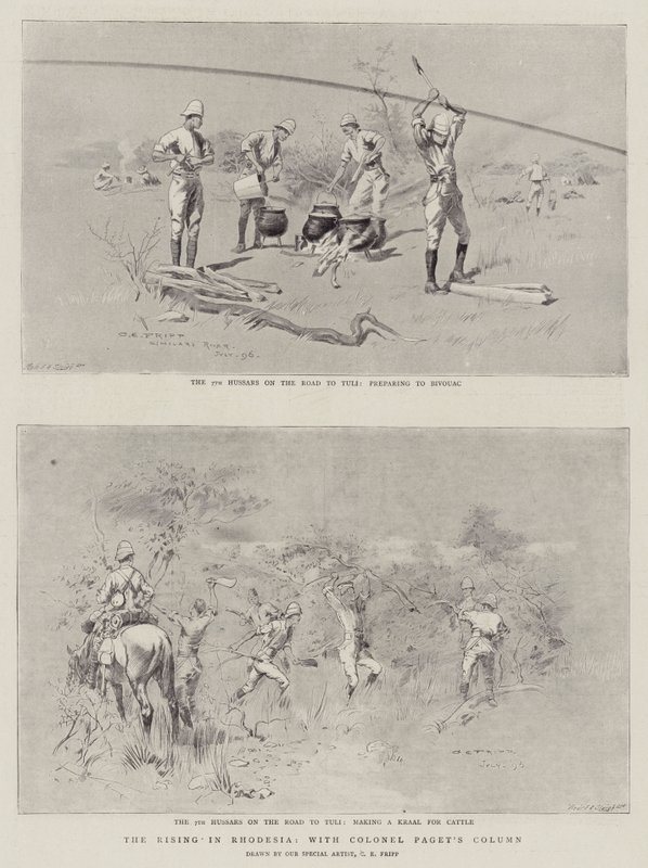 De opstand in Rhodesië, met de colonne van kolonel Paget door Charles Edwin Fripp