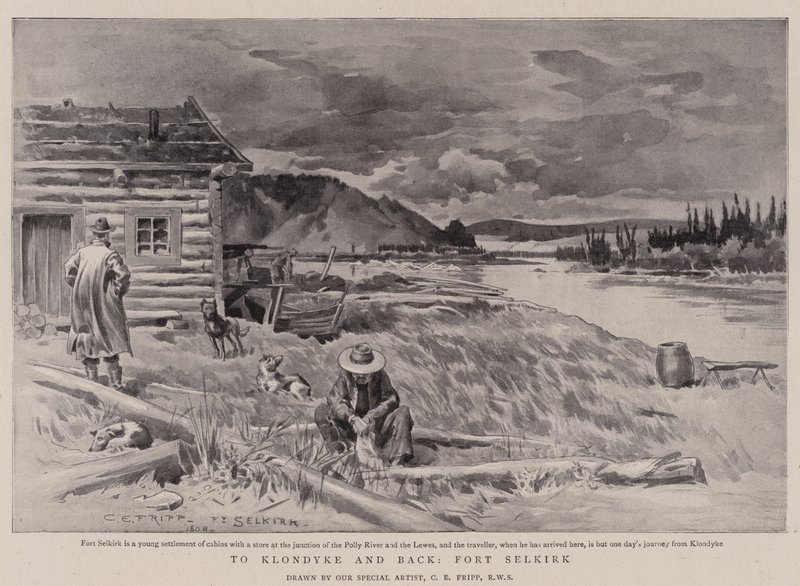 Naar Klondyke en Terug, Fort Selkirk door Charles Edwin Fripp