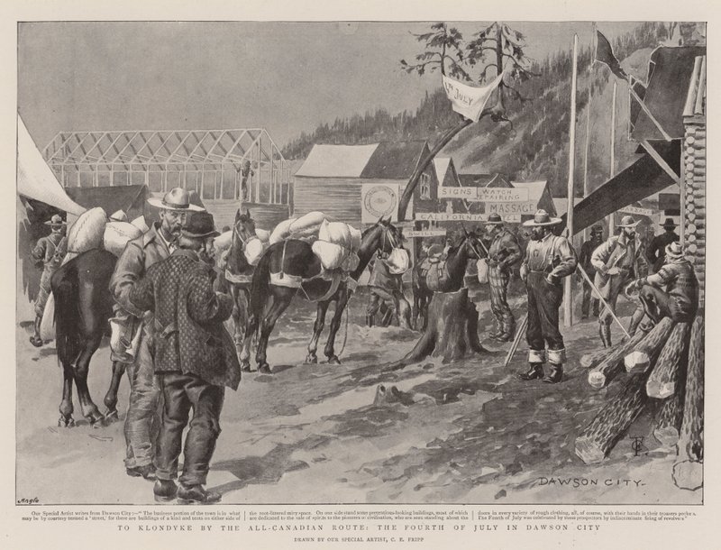 Naar Klondyke via de All-Canadian Route, de Vierde Juli in Dawson City door Charles Edwin Fripp