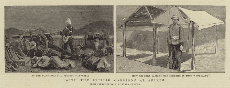 Bij het Britse garnizoen in Suakim door Charles Edwin Fripp