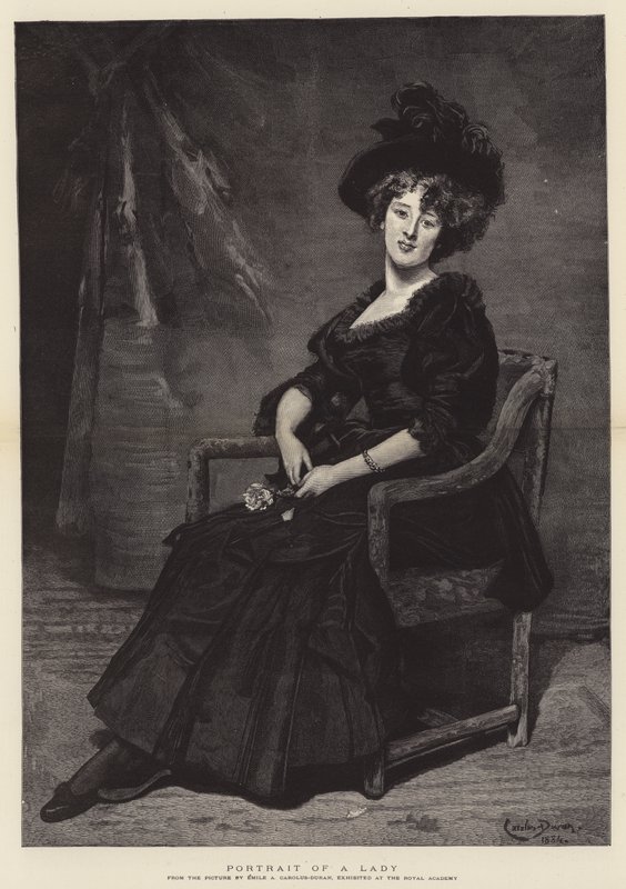 Portret van een dame door Charles Emile Auguste Carolus Duran