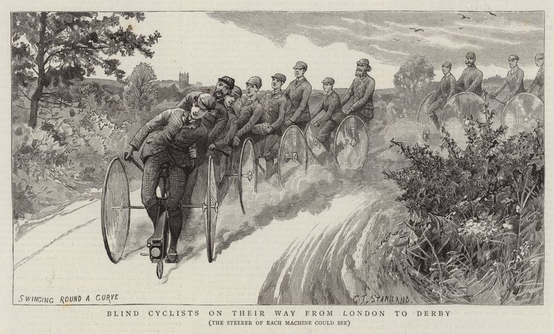 Blinde fietsers op weg van Londen naar Derby door Charles J. Staniland