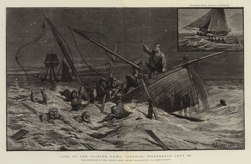 Verlies van de Caistor Yawl Zephyr, woensdag 22 juli door Charles J. Staniland