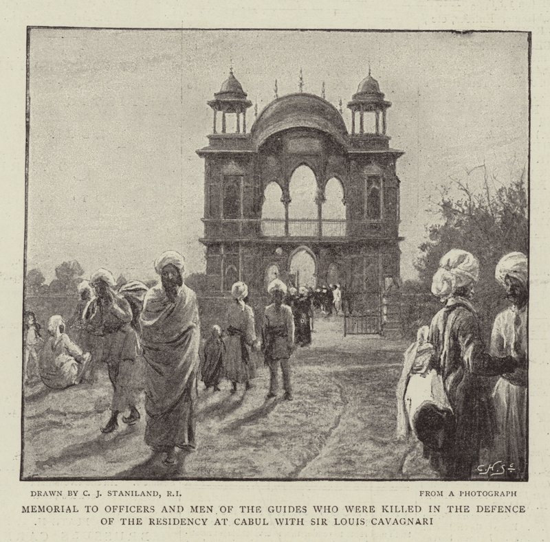 Monument voor Officieren en Mannen van de Gidsen die werden gedood bij de Verdediging van de Residentie in Cabul met Sir Louis Cavagnari door Charles J. Staniland