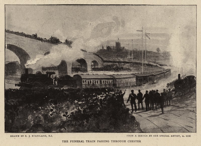 De rouwtrein die door Chester rijdt door Charles J. Staniland
