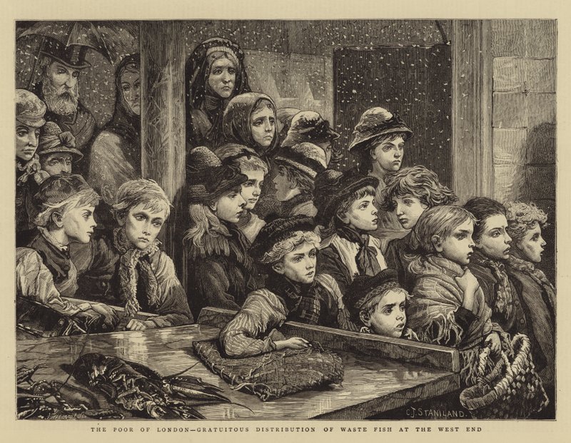 De Armen van Londen, Gratis Distributie van Afvalvis in het West End door Charles J. Staniland