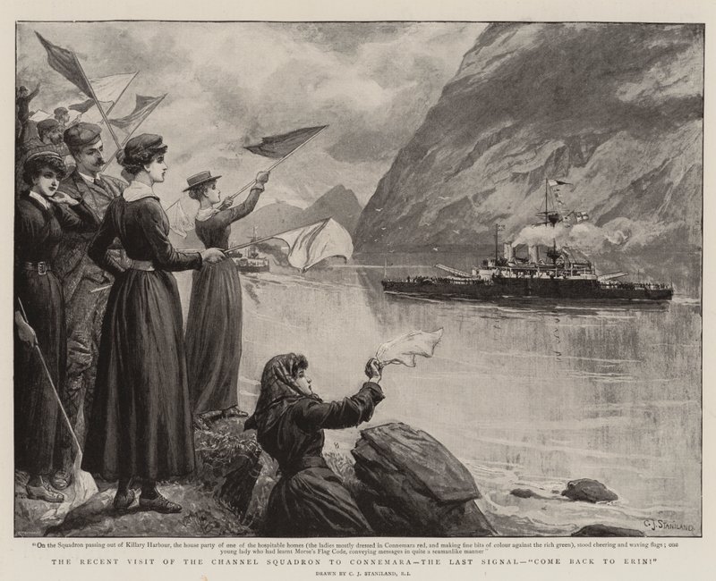Het Recente Bezoek van het Kanaalsquadron aan Connemara, het Laatste Signaal, Kom Terug naar Erin! door Charles J. Staniland