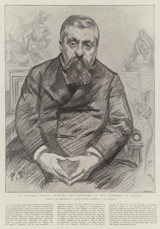 M Charles Dupuy, premier en minister van Binnenlandse Zaken van Frankrijk door Charles Paul Renouard
