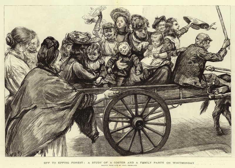 Op Weg naar Epping Forest, een Studie van een Coster en een Familiefeest op Whitmonday door Charles Paul Renouard