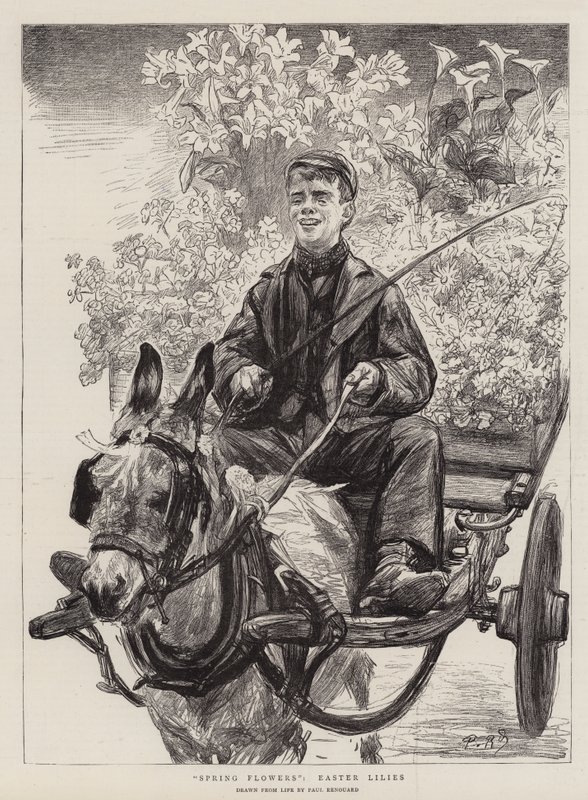 Lentebloemen, paaslelies door Charles Paul Renouard