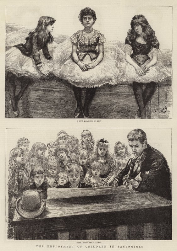 Het werk van kinderen in pantomimes door Charles Paul Renouard