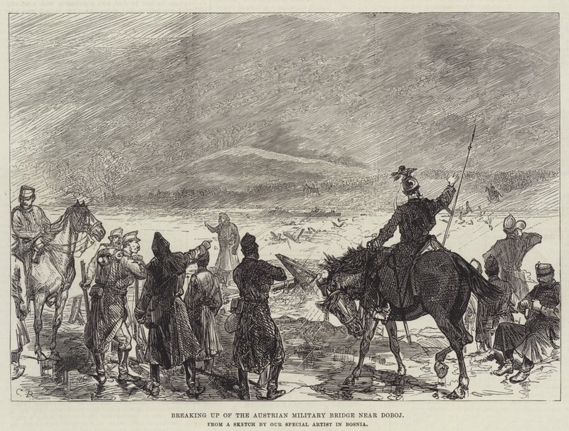 Het afbreken van de Oostenrijkse militaire brug bij Doboj door Sir John Charles Robinson