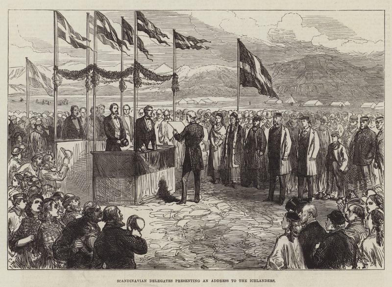 Scandinavische Afgevaardigden presenteren een Adres aan de IJslanders door Sir John Charles Robinson