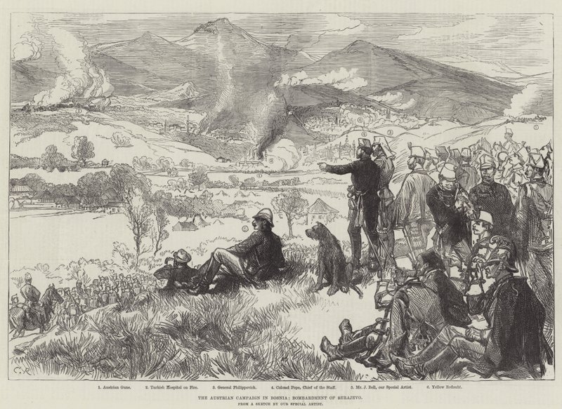 De Oostenrijkse Campagne in Bosnië, Bombardement van Sarajevo door Sir John Charles Robinson
