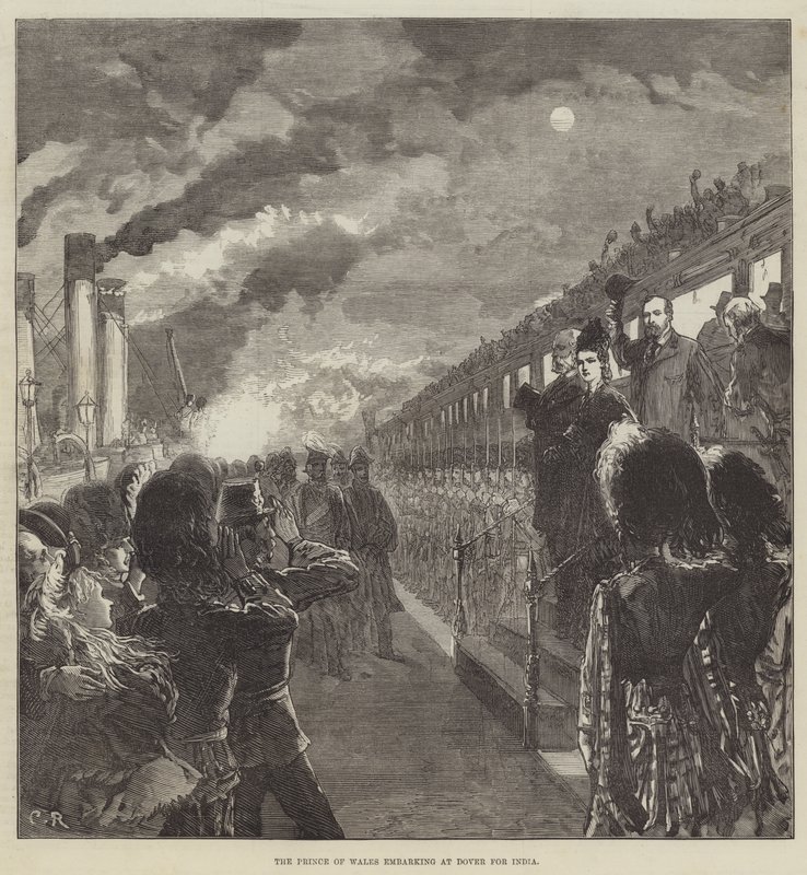 De Prins van Wales scheept in te Dover voor India door Sir John Charles Robinson