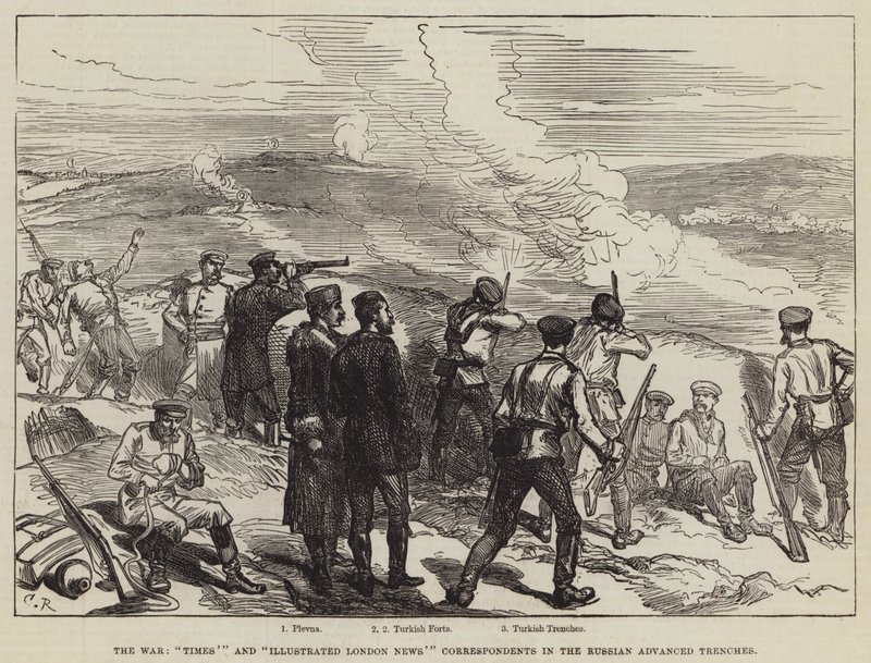 De Oorlog, Correspondenten van de Times en de Illustrated London News in de Russische Vooruitgeschoven Loopgraven door Sir John Charles Robinson