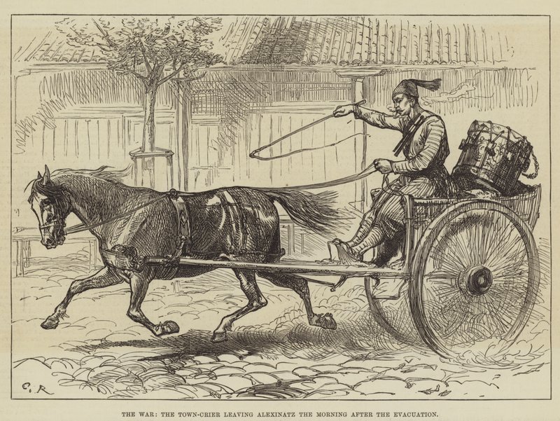 De Oorlog, de Stadsomroeper verlaat Alexinatz de Ochtend na de Evacuatie door Sir John Charles Robinson