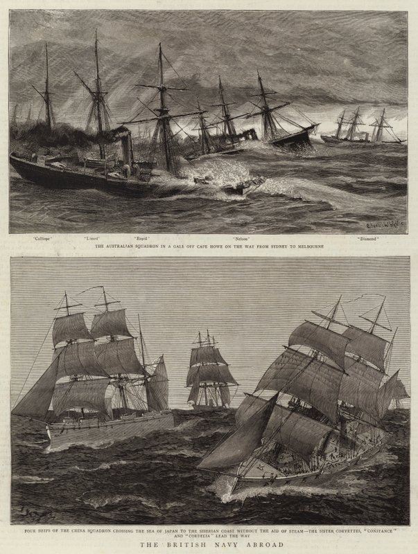 De Britse Marine in het Buitenland door Charles William Wyllie