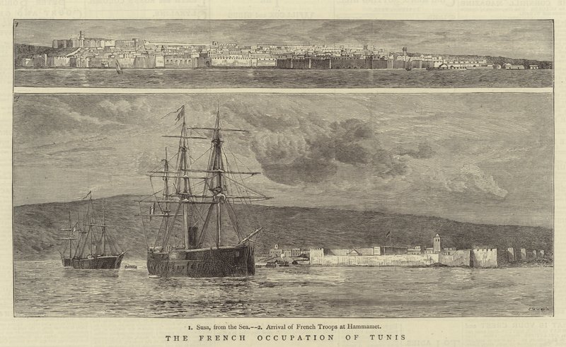De Franse Bezetting van Tunis door Charles William Wyllie