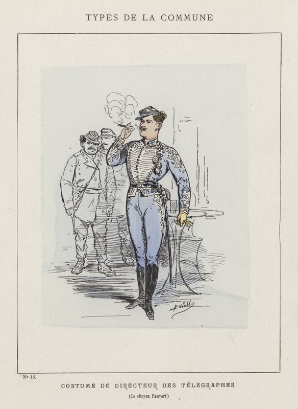 Kostuum van Directeur des Telegraphes, Le citoyen Pauvert door Charles Albert d Arnoux Bertall