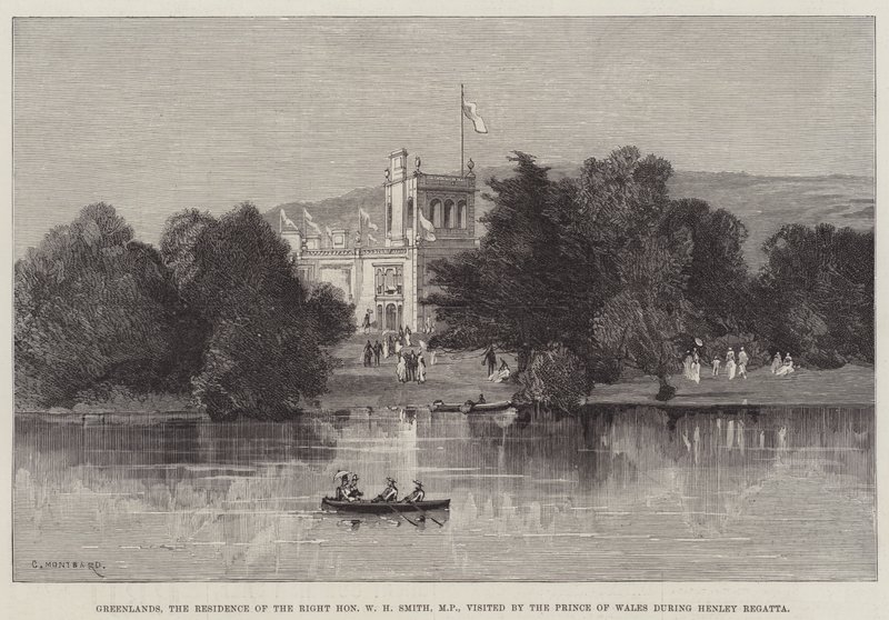 Greenlands, de residentie van de zeer eerbiedwaardige W H Smith, MP, bezocht door de Prins van Wales tijdens Henley Regatta door Charles Auguste Loye