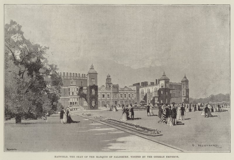 Hatfield, het Landgoed van de Markies van Salisbury, bezocht door de Duitse Keizer door Charles Auguste Loye