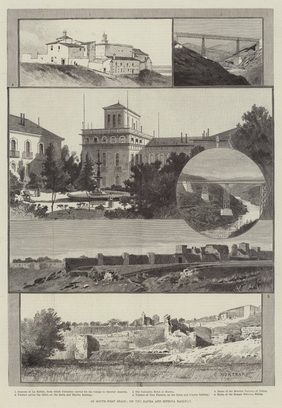 In Zuidwest-Spanje, op de Zafra en Huelva spoorweg door Charles Auguste Loye