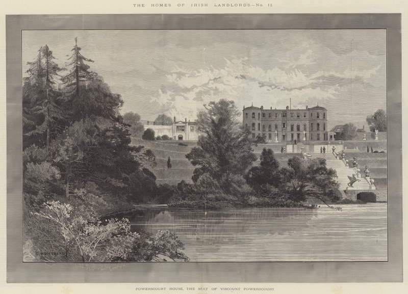 Powerscourt House, de zetel van burggraaf Powerscourt door Charles Auguste Loye
