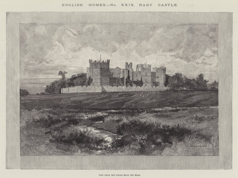 Kasteel Raby, Uitzicht vanaf de Velden bij de Weg door Charles Auguste Loye