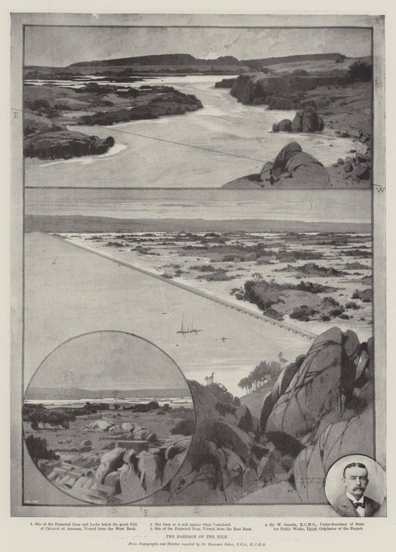 De dam van de Nijl door Charles Auguste Loye