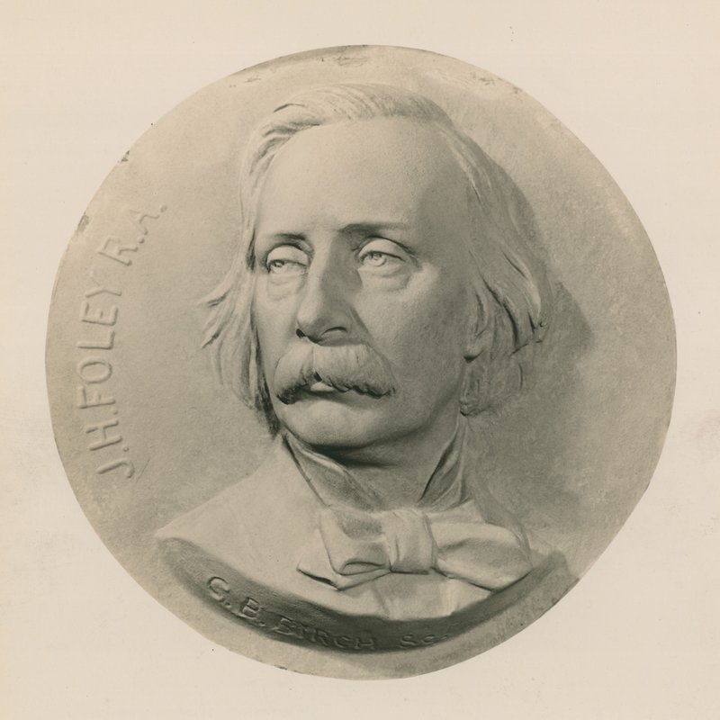 Reliëfsculptuur van beeldhouwer John Henry Foley door Charles Bell Birch