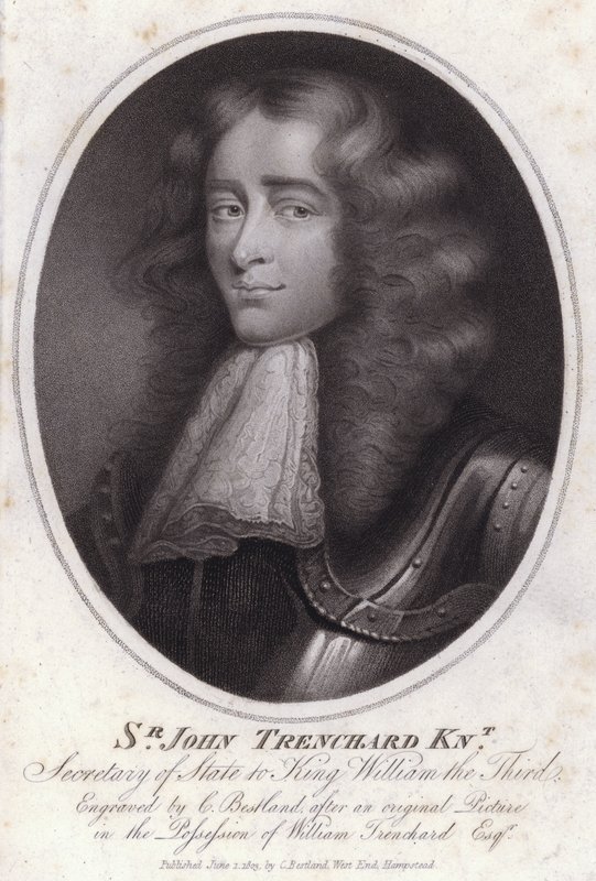 Sir John Trenchard, Engelse politicus en staatssecretaris voor het noordelijke departement onder koning Willem III door Charles Bestland