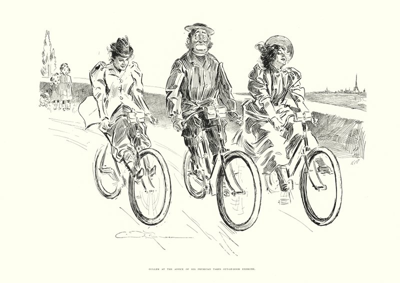Gullem neemt op advies van zijn arts buitenoefeningen door Charles Dana Gibson