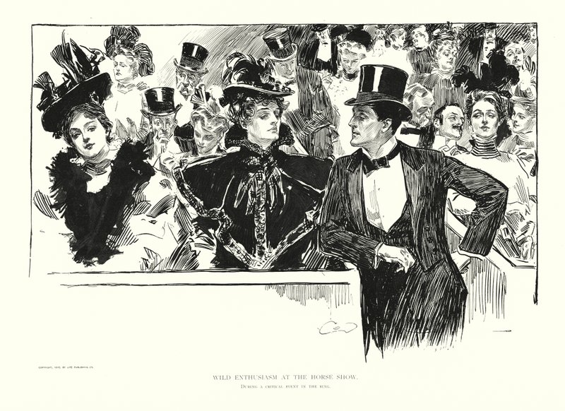 Wilde Enthousiasme op de Paardenshow door Charles Dana Gibson