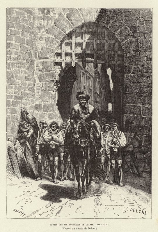 Vertrek van de zes Burgers van Calais door Charles Edouard Delort