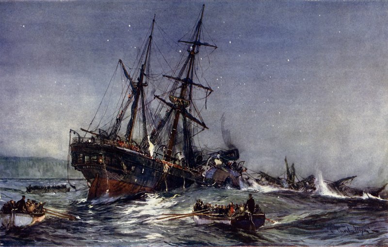 Het wrak van de Birkenhead door Charles Edward Dixon