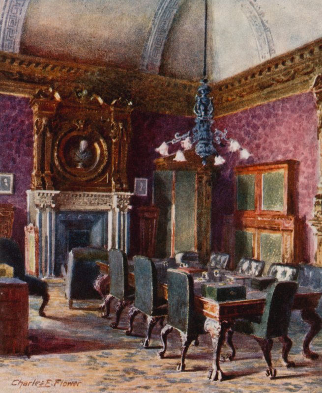 De Schatkist Kamer, kantoor van de Minister van Financiën door Charles Edwin Flower