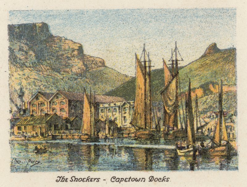 Zuid-Afrika: De Snoekers, Kaapstad Docks door Charles Ernest Peers