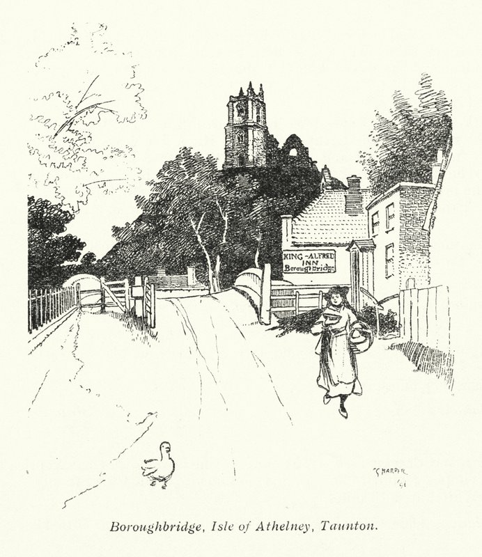 Boroughbridge, Isle of Athelney, Taunton door Charles George Harper