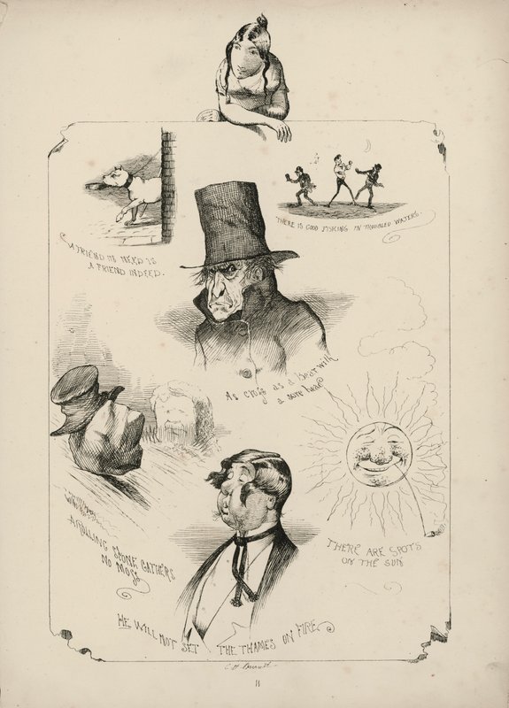 Pagina uit Spreuken met afbeeldingen door Charles H Bennett door Charles Henry (after) Bennett
