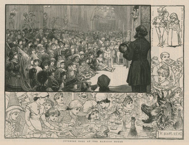 Jeugdbal in het Mansion House (gravure) door Charles J. Staniland