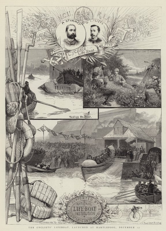 De reddingsboot van de fietsers, gelanceerd in Hartlepool, 17 december door Charles J. Staniland
