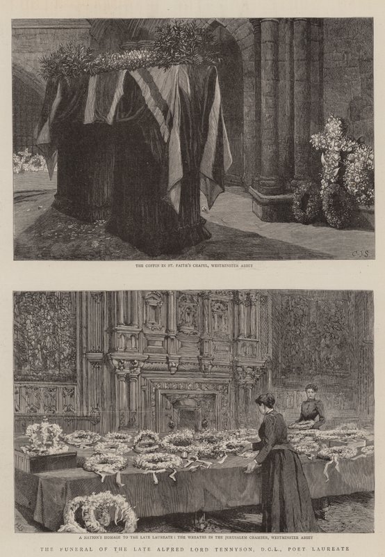 De begrafenis van wijlen Alfred Lord Tennyson, DCL, Dichter des Vaderlands door Charles J. Staniland