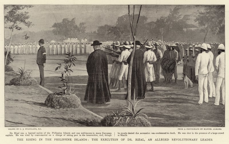 De Opstand op de Filipijnen, de executie van Dr. Rizal, een vermeende revolutionaire leider door Charles J. Staniland